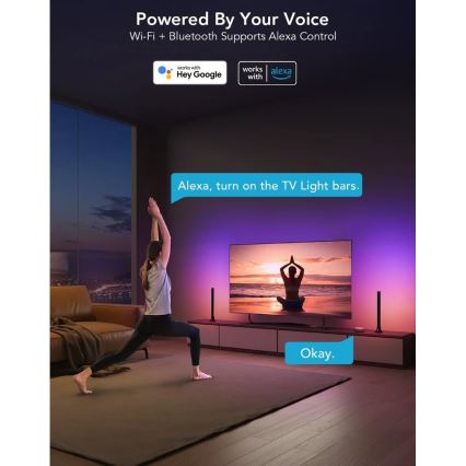 Govee - SMART LED RGBIC панель 38 см для телевізорів 43-75 - 2 шт Wi-Fi