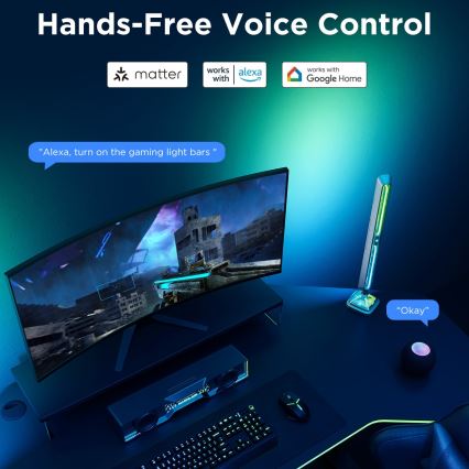 Govee - Smart RGBIC Gaming Pro світлові панелі з підтримкою Matter і Wi-Fi