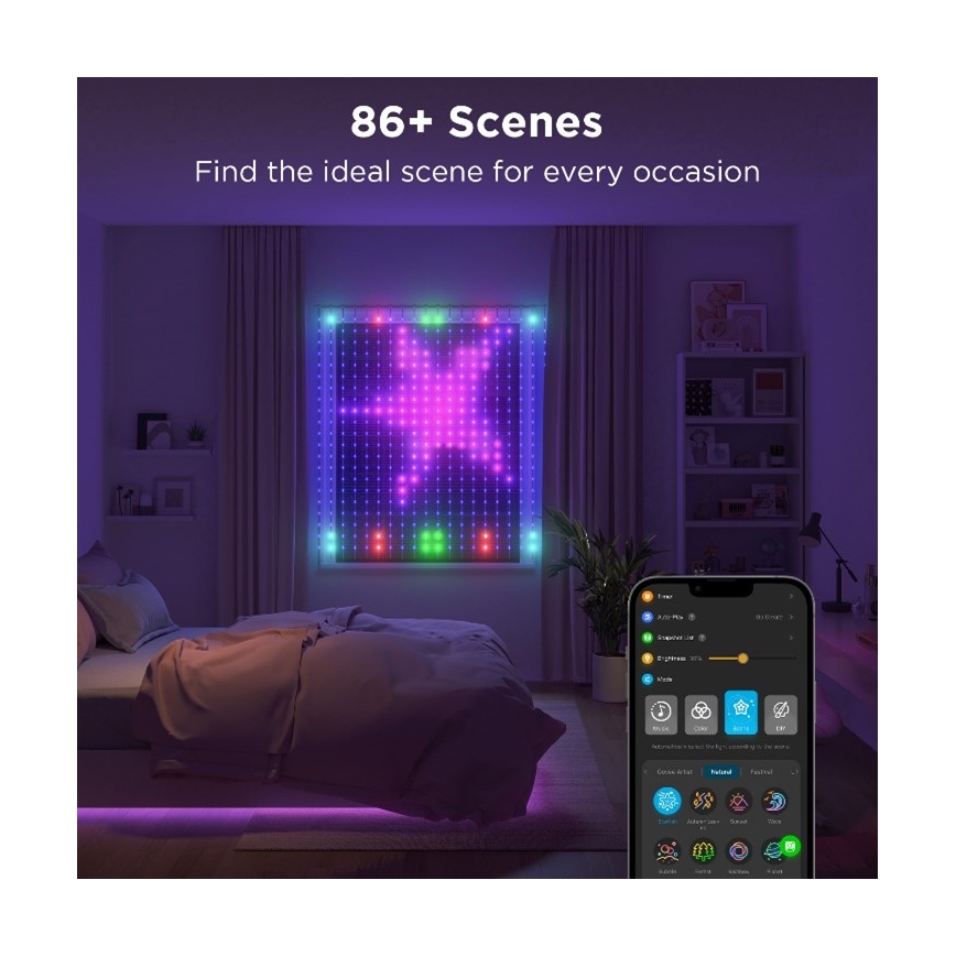 Govee - Светодиодная декоративная RGB-гирлянда на солнечной батарее LED/15W/230V IP65 Wi-Fi