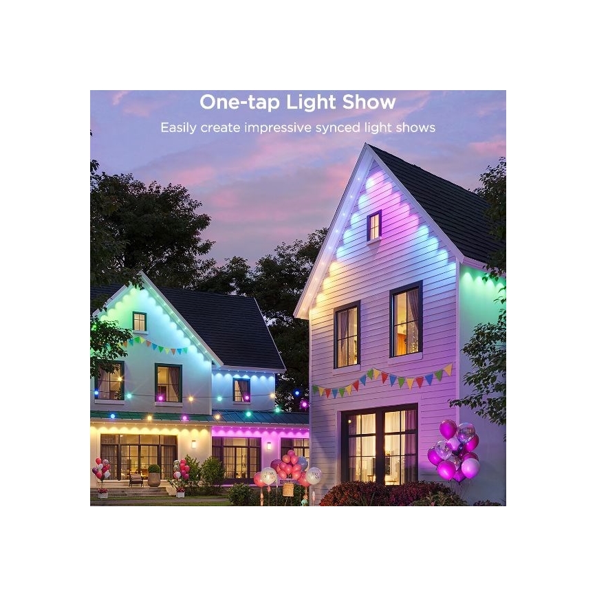 Govee - Светодиодная гирлянда RGBIC String Downlights 30 м Wi-Fi Matter IP67