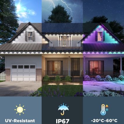 Govee - Светодиодная гирлянда RGBIC String Downlights 30 м Wi-Fi Matter IP67