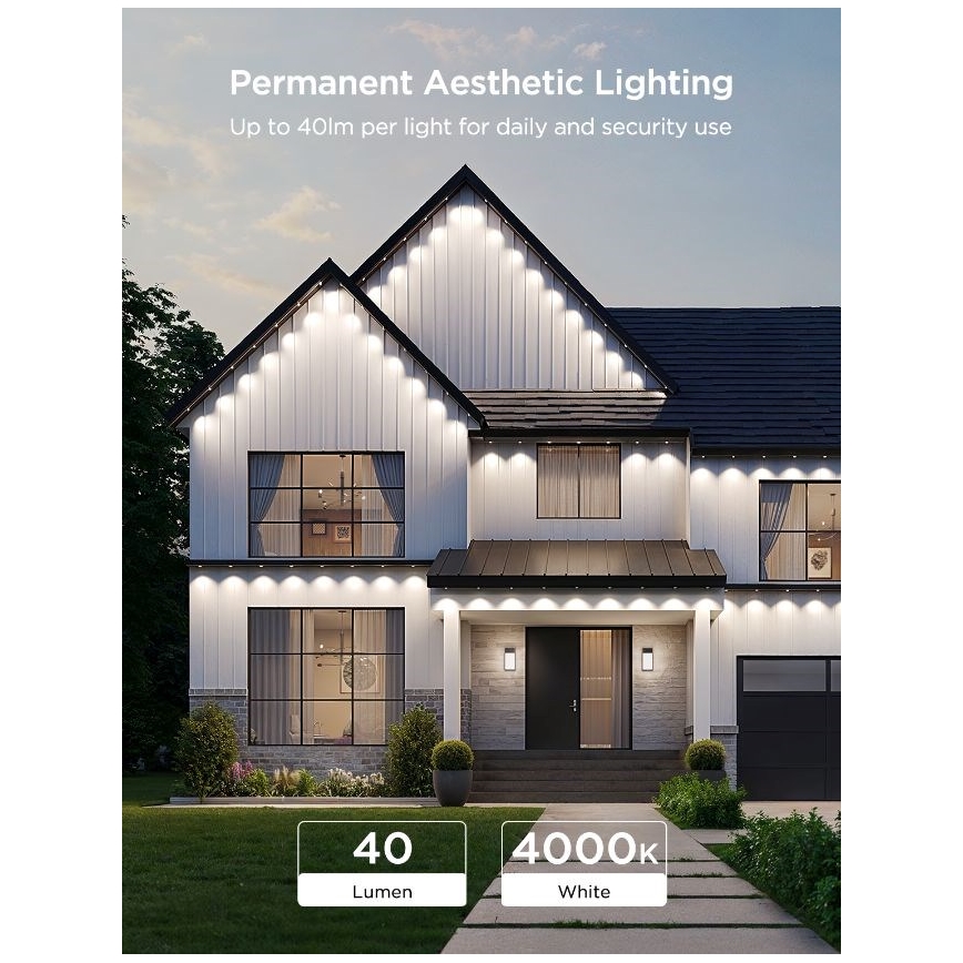 Govee - Светодиодная гирлянда RGBIC String Downlights 30 м Wi-Fi Matter IP67