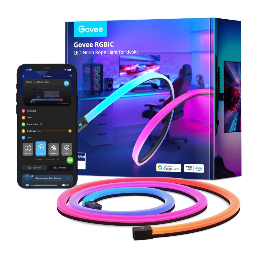 Govee - Светодиодная неоновая подсветка стола 3 м RGBIC Wi-Fi