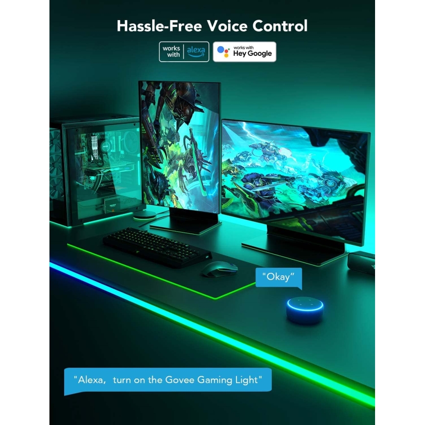 Govee - Светодиодная неоновая подсветка стола 3 м RGBIC Wi-Fi