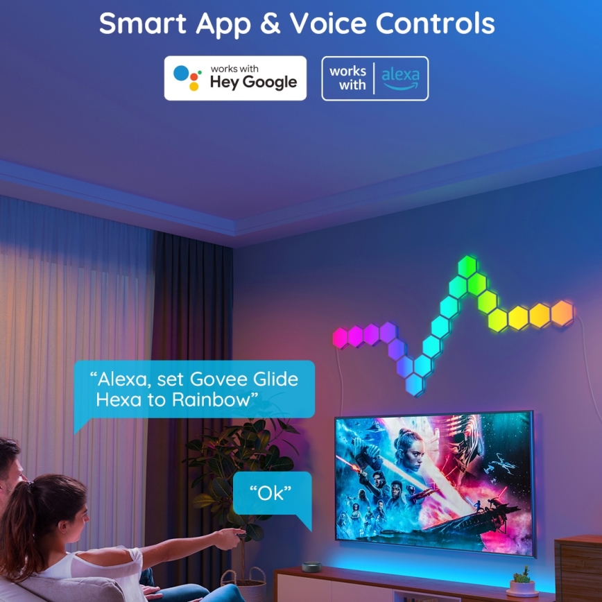 Govee - Набор удлинителей 2x Светодиодная RGB-панель с регулированием яркости LED/7,2W/230V Wi-Fi