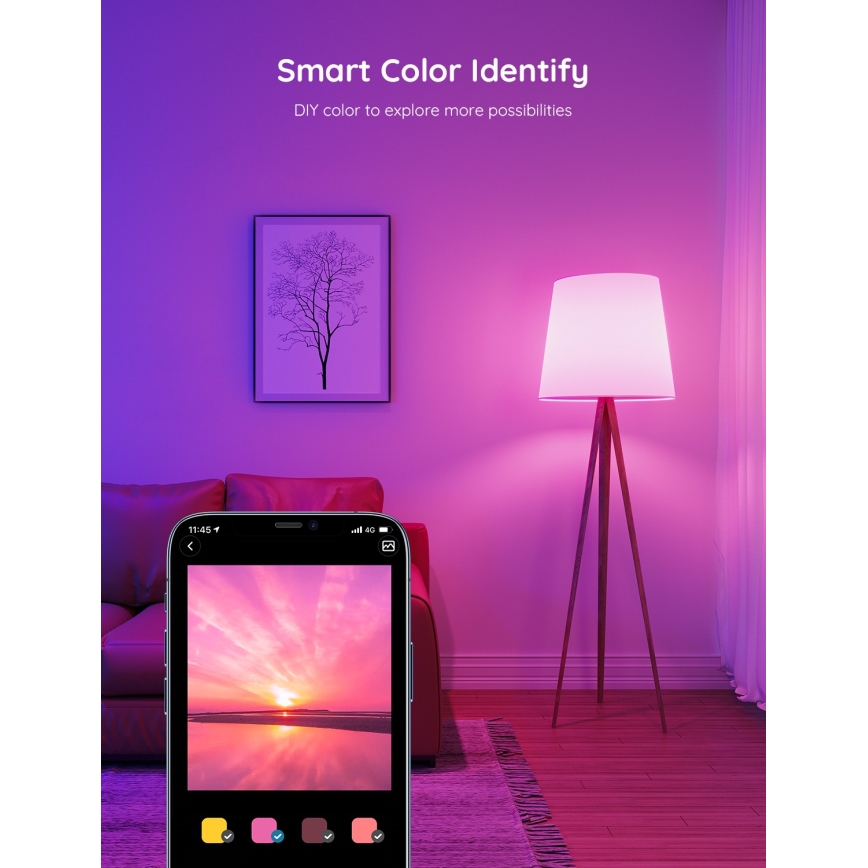 Govee - Светодиодная RGBWW-лампочка с регулированием яркости Smart E27/9W/230V 2700-6500K Wi-Fi