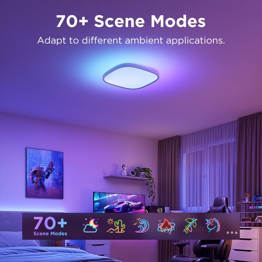 Govee - Светодиодный потолочный RGBIC-светильник с регулированием яркости LED/24W/230V 2700-6500K Wi-Fi