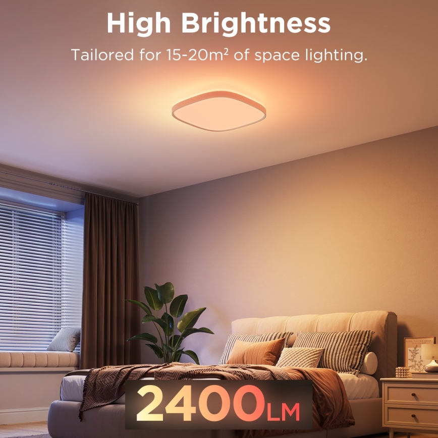 Govee - Светодиодный потолочный RGBIC-светильник с регулированием яркости LED/24W/230V 2700-6500K Wi-Fi