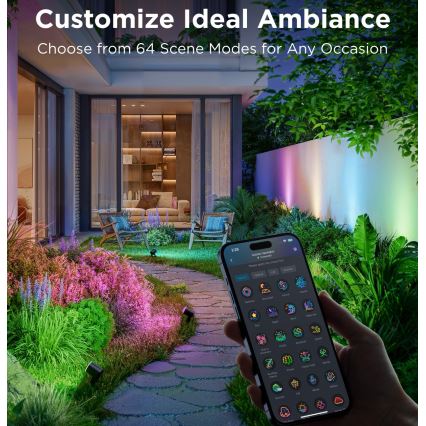 Govee - НАБОР 2x Светодиодный RGBWW-прожектор с регулированием яркости LED/12W/230V IP67 2700-6500K Wi-Fi