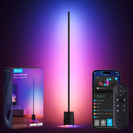 Govee - LED Торшер з регулюванням яскравості з динаміком Pro RGBICWW 2200-6500K Wi-Fi + пульт дистанційного керування