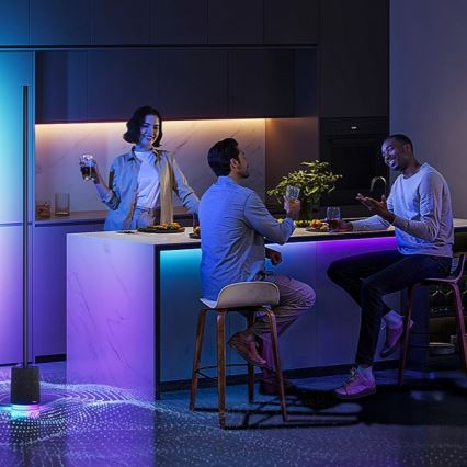 Govee - LED Торшер з регулюванням яскравості з динаміком Pro RGBICWW 2200-6500K Wi-Fi + пульт дистанційного керування
