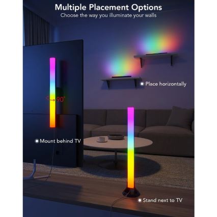 Govee - Умная LED RGBIC панель 38 см для телевизоров 43-75 - 2 шт. Wi-Fi