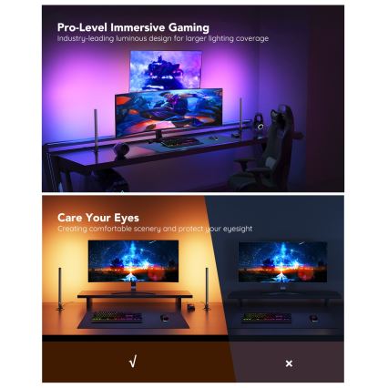 Govee - Умные геймерские Wi‑Fi LED-панели + Smart Dual контроллер, белый, Wi‑Fi