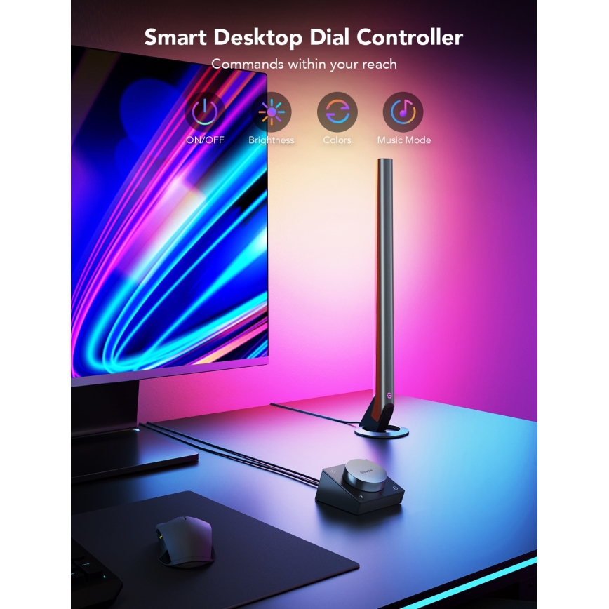 Govee - Умные геймерские Wi‑Fi LED-панели + Smart Dual контроллер, белый, Wi‑Fi