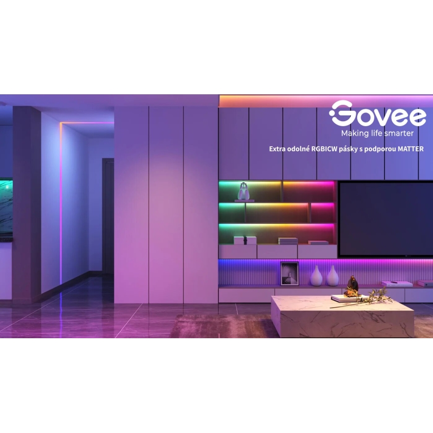 Govee - Wi-Fi RGBICW Smart PRO Светодиодная лента 5 м MATTER  - сверхпрочный