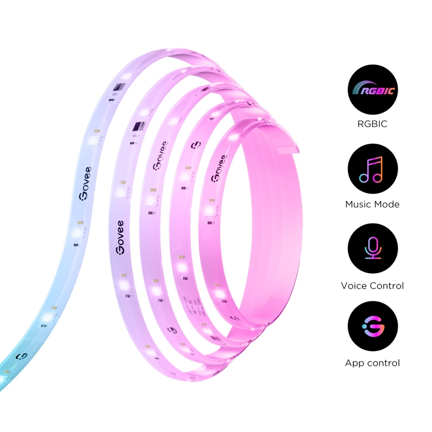 Govee - Wi-Fi RGBICW Smart PRO Світлодіодна стрічка 5м MATTER  - надзвичайно міцний