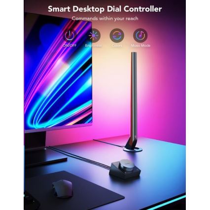 Govee - НАБОР 2x Smart Gaming Wi-Fi LED RGBIC панели + Smart Dual черная + пульт дистанционного управления