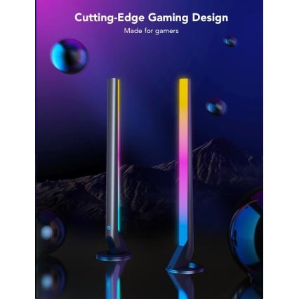 Govee - НАБОР 2x Smart Gaming Wi-Fi LED RGBIC панели + Smart Dual черная + пульт дистанционного управления