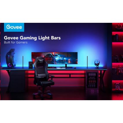 Govee - НАБОР 2x Smart Gaming Wi-Fi LED RGBIC панели + Smart Dual черная + пульт дистанционного управления