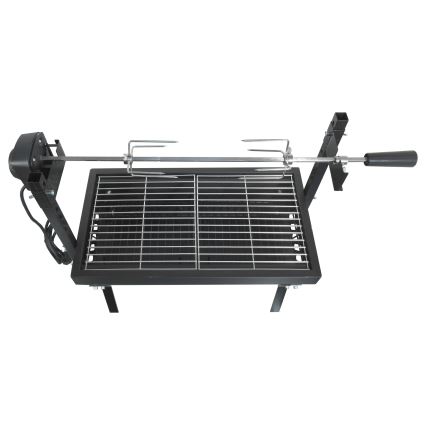 Гриль на вугілля з двигуном 4W/230V чорний