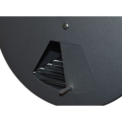 Гриль на вугілля з коптильнею чорний/дерево