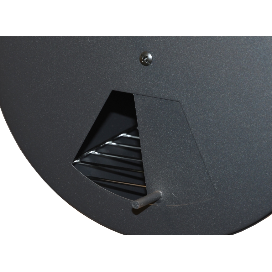 Гриль на вугілля з коптильнею чорний/дерево