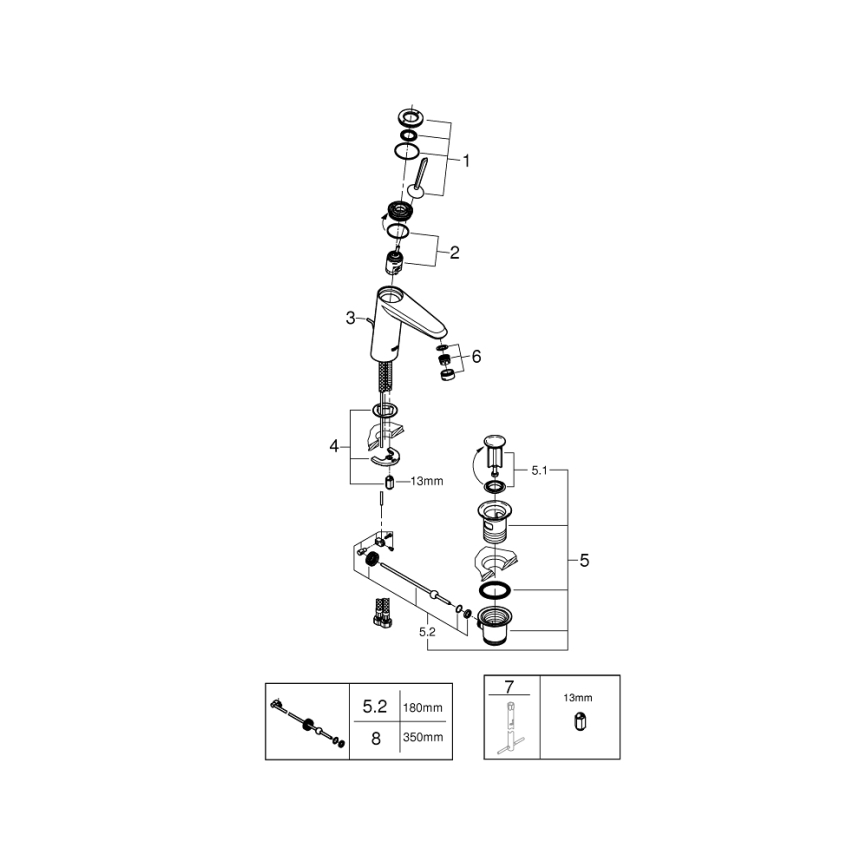 ГРОХЕ 23427000 - Змішувач для умивальника ЄВРОДИСК ДЖОЙ ДН 15 розмір М блискучий хром
