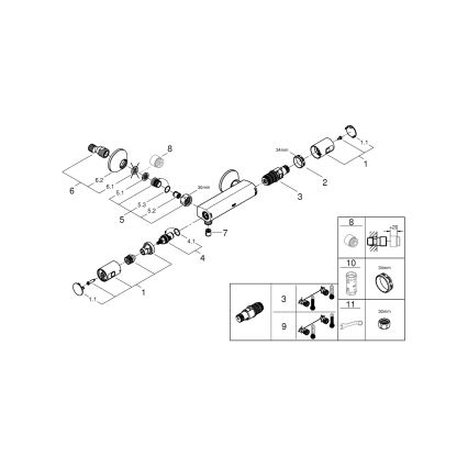ГРОХЕ 345942430 - Термостатичний душовий змішувач ПРЕСІЖН СТАРТ ДН 15 чорний