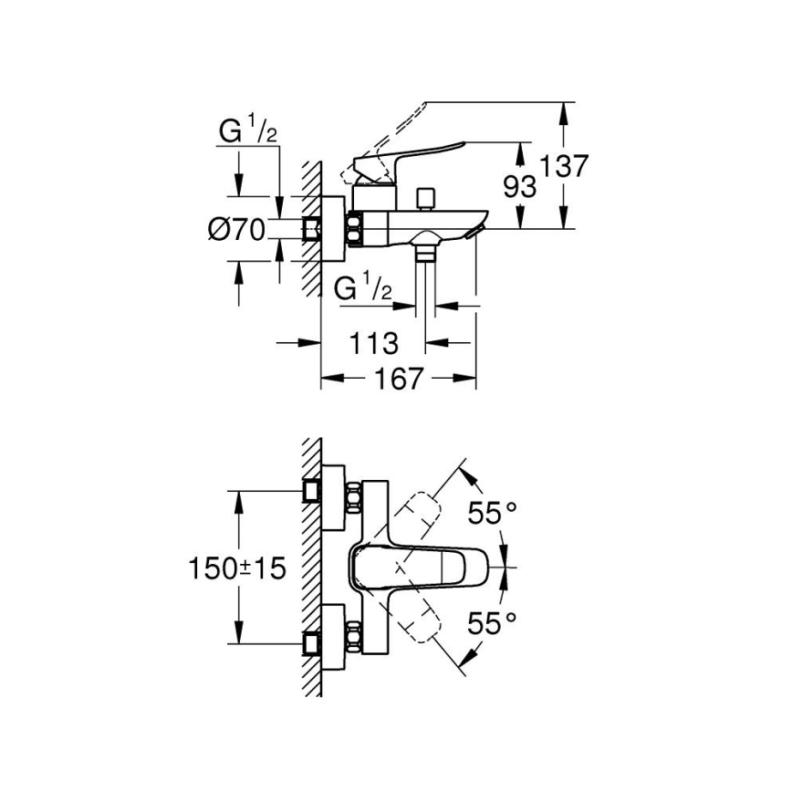 GROHE 1018722430 - Смеситель для ванны DICE черный