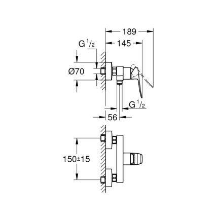 GROHE 1018740000 - Душевой смеситель DICE в полированном хроме