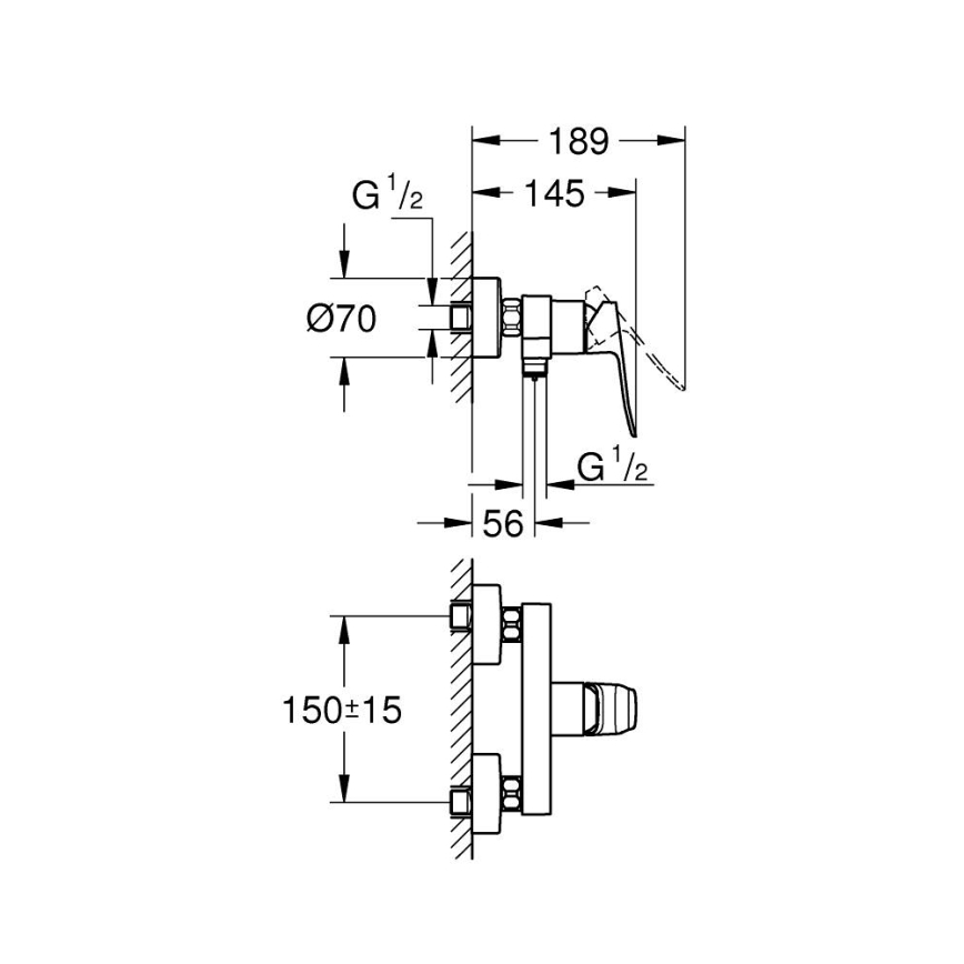 GROHE 1018740000 - Душовий змішувач DICE полірований хром