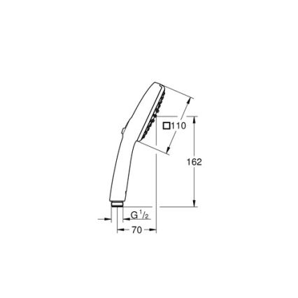 GROHE 1053162431 - ручная душевая лейка VITALIO COMFORT 110, 600 мм, черная