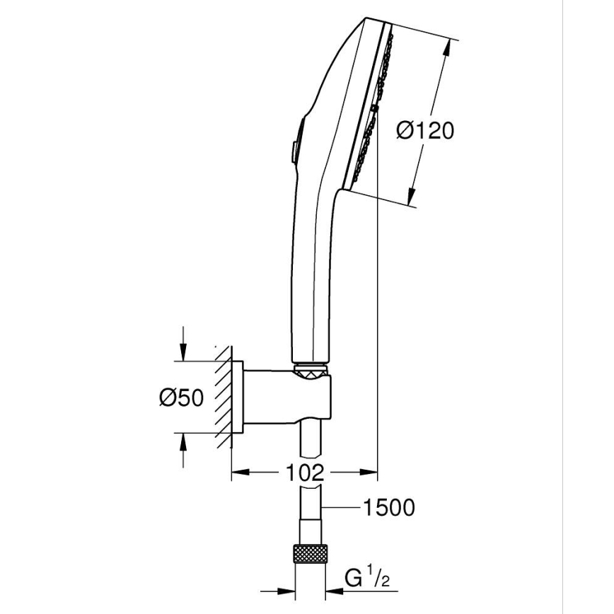 GROHE 134865AL00 - Душевой комплект VITALIO JOY+ 120 мм графит