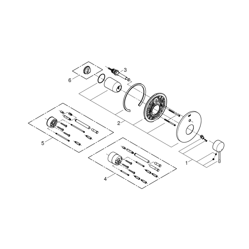 GROHE 19285001 - Встраиваемый смеситель для ванны ESSENCE, полированный хром