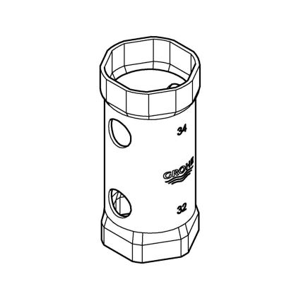 GROHE 19332000 - гайковий ключ 34 мм, блискучий хром