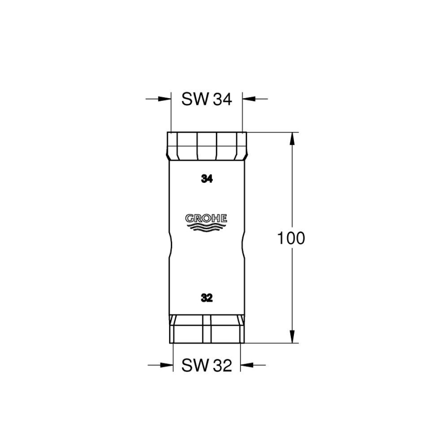 GROHE 19332000 - Ключ 34 мм, глянцевый хром