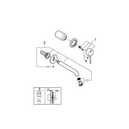 GROHE 19408001 - Смеситель для раковины ESSENCE 183 мм, полированный хром