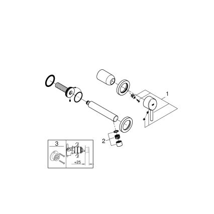 GROHE 19575001 - змішувач для умивальника на два отвори CONCETTO 147 мм глянцевий хром