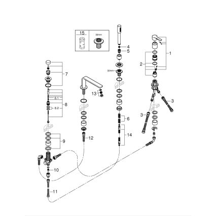 GROHE 19577001 - Чотириотвірна комбінація для ванни LINEARE, полірований хром