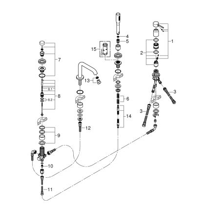 GROHE 19578001 - чотирьохотвірний комплект для ванни ESSENCE 197 мм полірований хром
