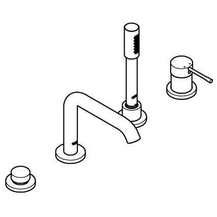 GROHE 19578DL1 - Чотирьохотвірна комбінація для ванни ESSENCE бронзова