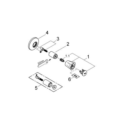 GROHE 19855001 - Верхня декоративна накладка для вбудованого вентиля COSTA L 10-35 мм, полірований хром