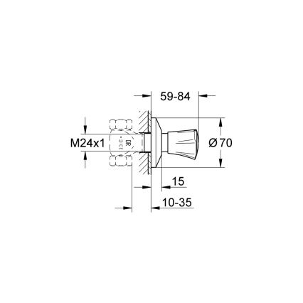 GROHE 19855001 - Верхня декоративна накладка для вбудованого вентиля COSTA L 10-35 мм, полірований хром