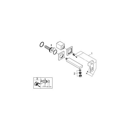 GROHE 19895000 - Двухотверстной смеситель для раковины EUROCUBE 171 мм, глянцевый хром