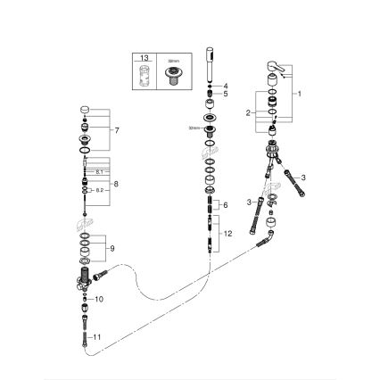 GROHE 19965001 - Трьохотвірний змішувач для ванни LINEARE, полірований хром