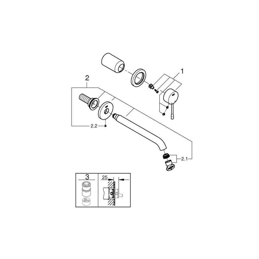 GROHE 19967A01 - Змішувач для умивальника ESSENCE 230 мм графіт