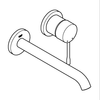 GROHE 19967DC1 - Двухотверстной смеситель для раковины ESSENCE 230 мм, нержавеющая сталь