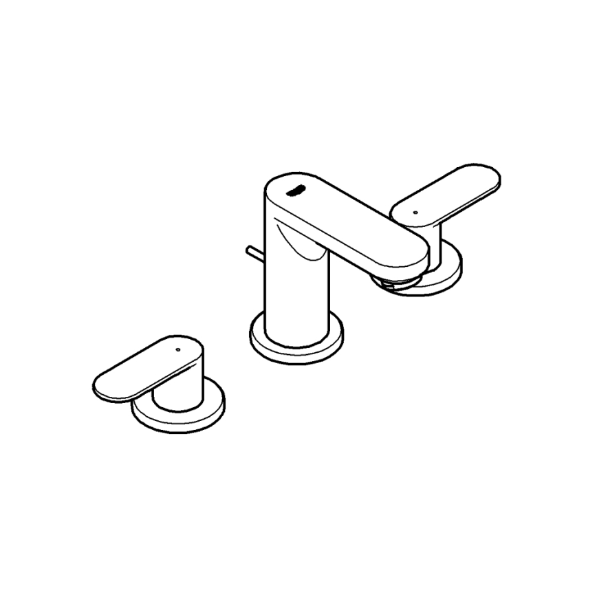 GROHE 20187000-Змішувач для умивальника з трьома отворами EUROSMART COSMOPOLITAN DN 15 хром