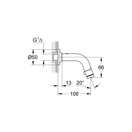 GROHE 20205000 - Настенный вентиль UNIVERSAL 106 мм, глянцевый хром