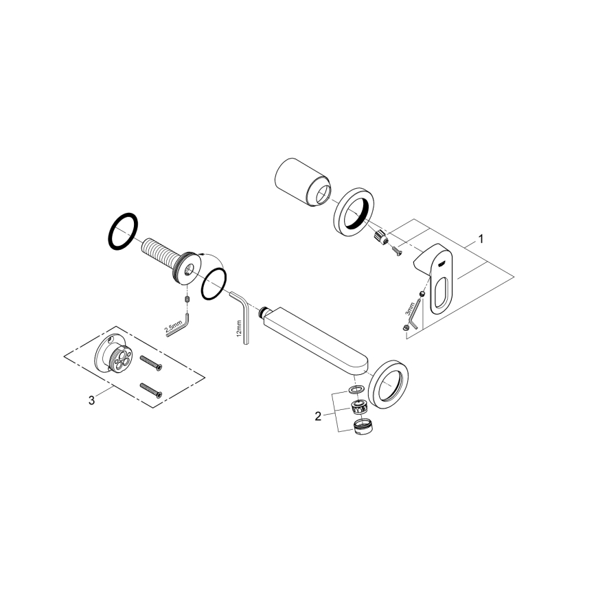 GROHE 20289000 - двухотверстной смеситель для раковины BAULOOP 110 мм, полированный хром